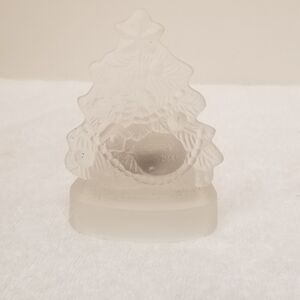 Frosted Merry Christmas tealight candle holder 4"tall